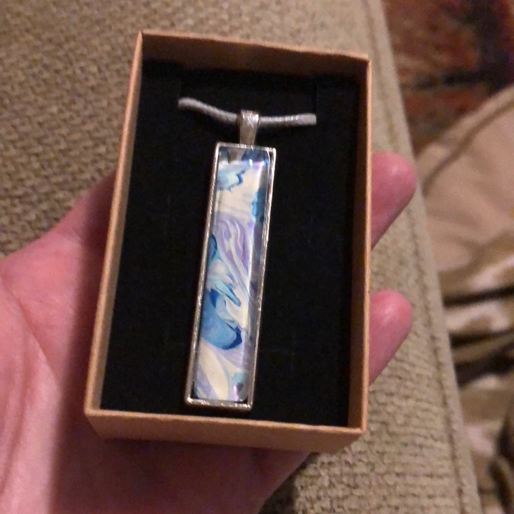 Necklace from acrylic pour painting